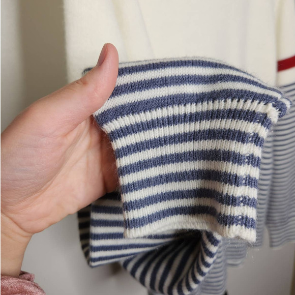 Vintage Dunlop Sweater Grunge Cobain Flowy Multicolor Stripe Crewneck VTG - Picture 2 of 5